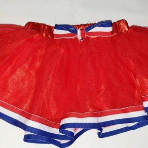 TRed Baby's Tutu Skirt trimmed in Red, White and Blue Ribbon  12 Month NWOT